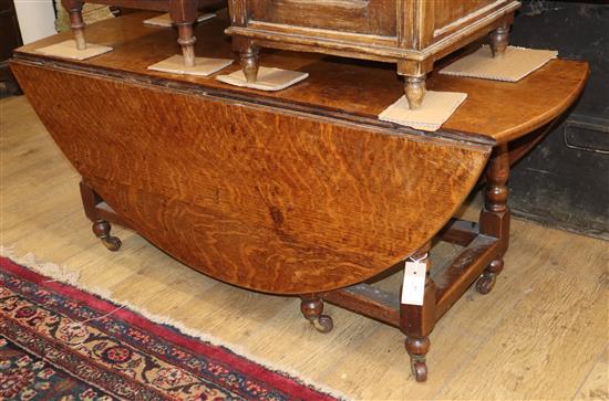 An 18th century oak gateleg nursery table ex Estate of Lady Balfour L.120cm